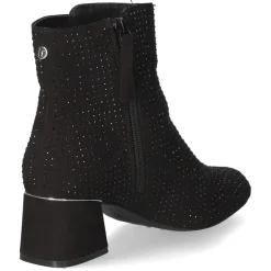 Ankle Boots - Black micro/ stones