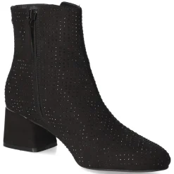 Ankle Boots - Black micro/ stones