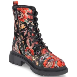 Boots - Velvet Black-Red