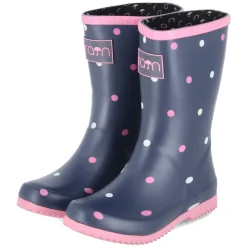 Gummistiefel DOTS - Navy white Pink