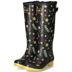 Gummistiefel FLOWERS - Black-Yellow