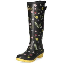 Gummistiefel FLOWERS - Black-Yellow