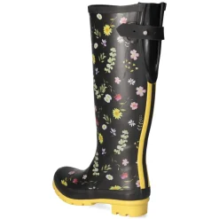 Gummistiefel FLOWERS - Black-Yellow