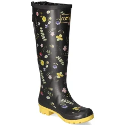 Gummistiefel FLOWERS - Black-Yellow