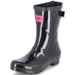 Gummistiefel GLOSSY - black-pink