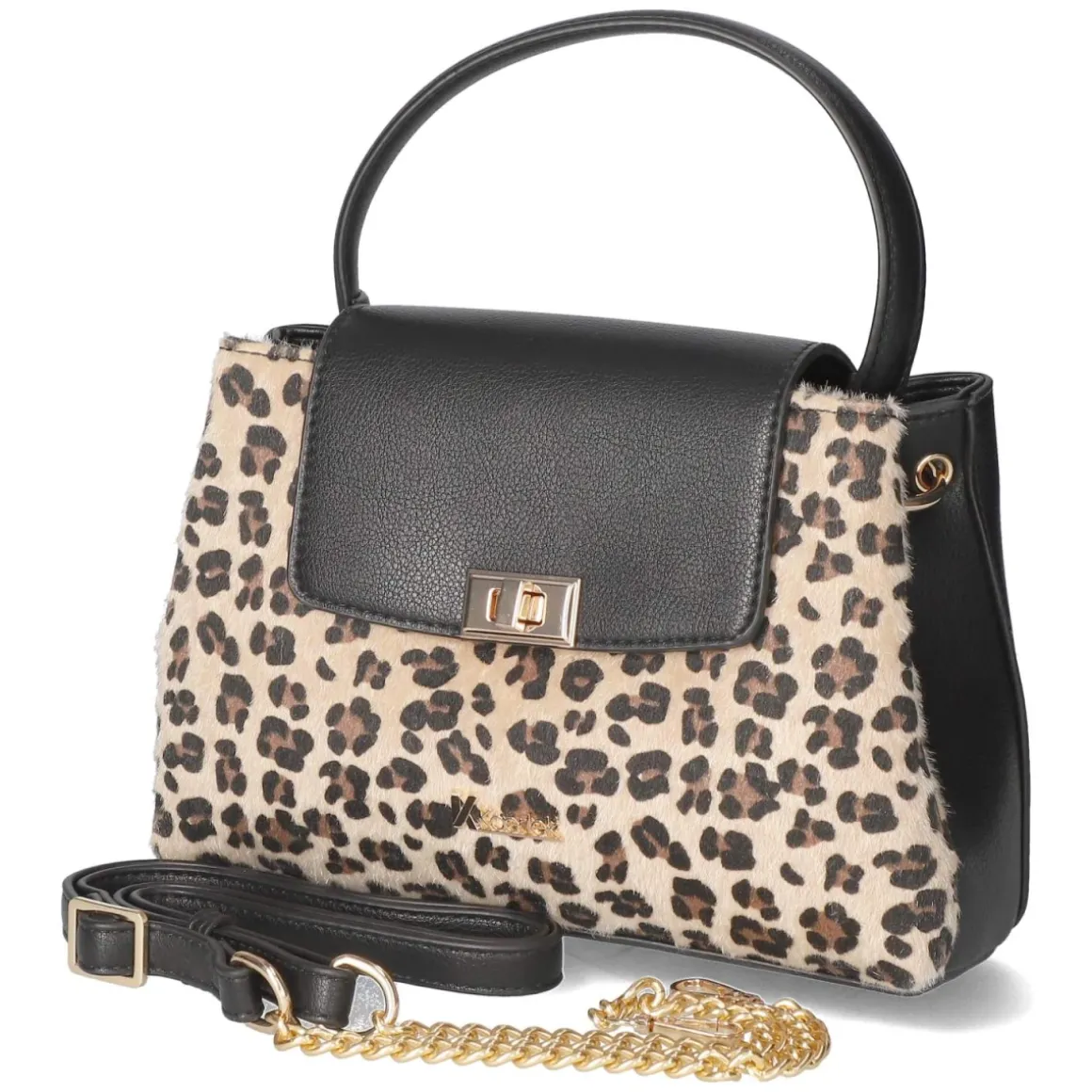 Handtasche - beige/schwarz