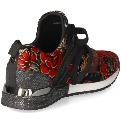 Low Sneaker - Velvet Black / Red Flower