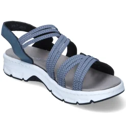 Sandalen - royal/jeans-weiss