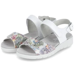 Sandalen FLOWER-SAMT/SOFT-N. - weiss
