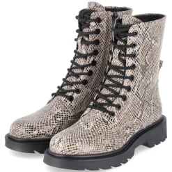 Schnürboots - BEIGE SNAKE