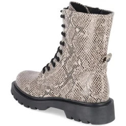 Schnürboots - BEIGE SNAKE