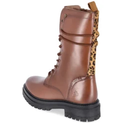 Schnürstiefel - Cognac/Leopard