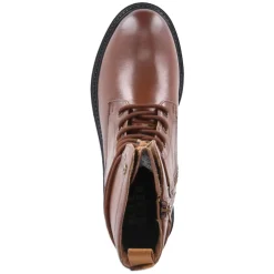 Schnürstiefel - Cognac/Leopard