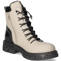 Schnürstiefeletten - beige