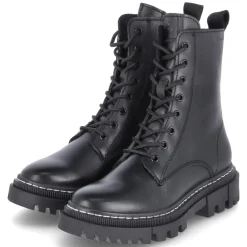 Schnürstiefeletten - BLACK LEATHER