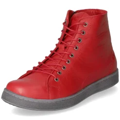 Schnürstiefeletten - chili/grau