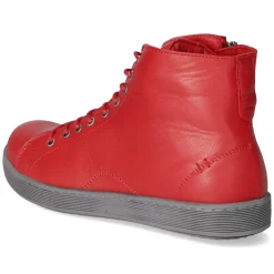 Schnürstiefeletten - chili/grau