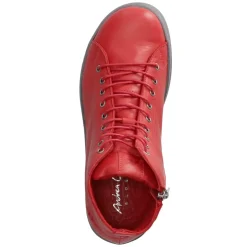 Schnürstiefeletten - chili/grau