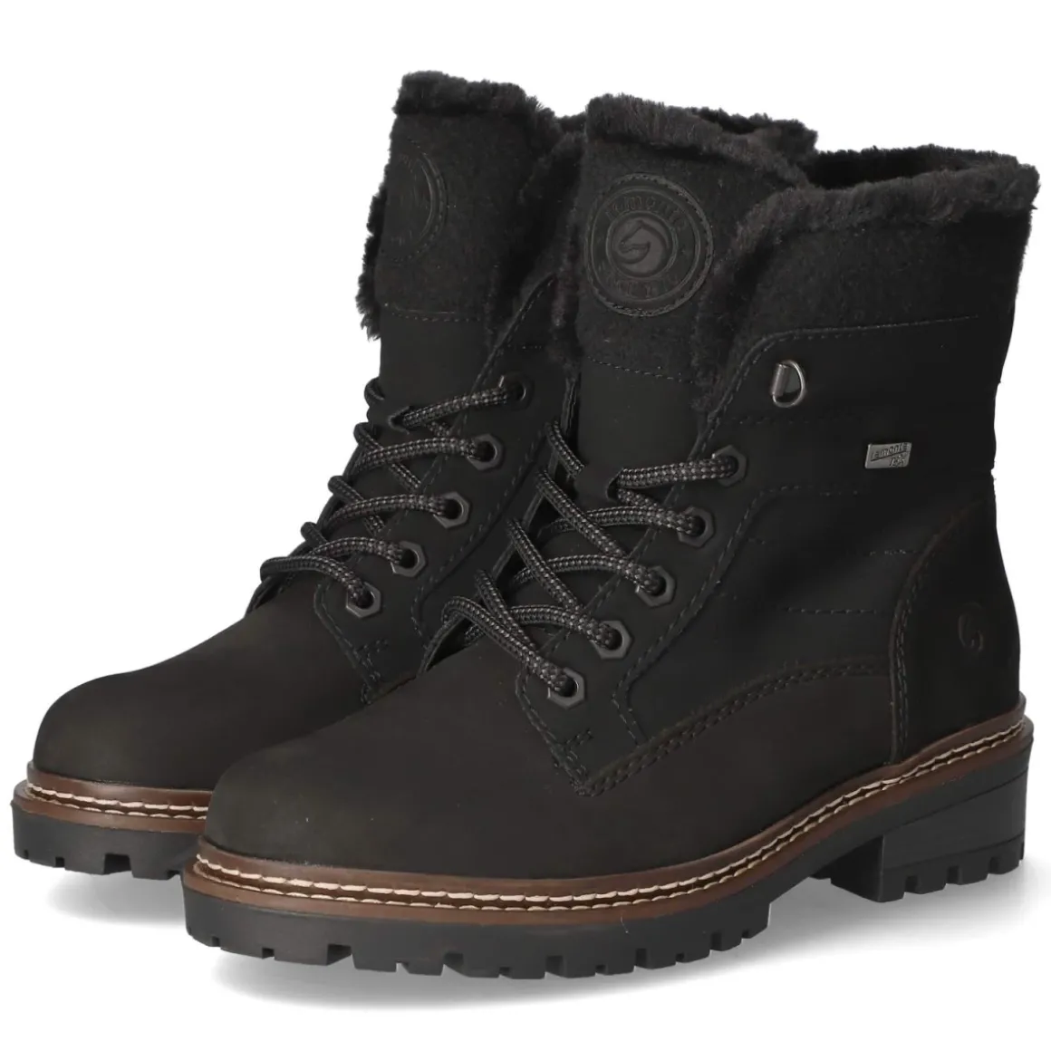 Schnürstiefeletten - schwarz