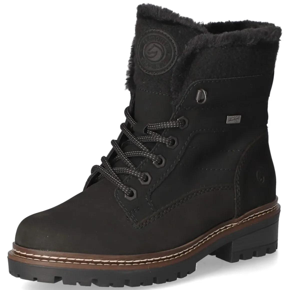 Schnürstiefeletten - schwarz