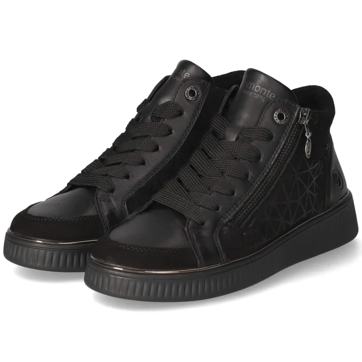 Schnürstiefeletten - schwarz