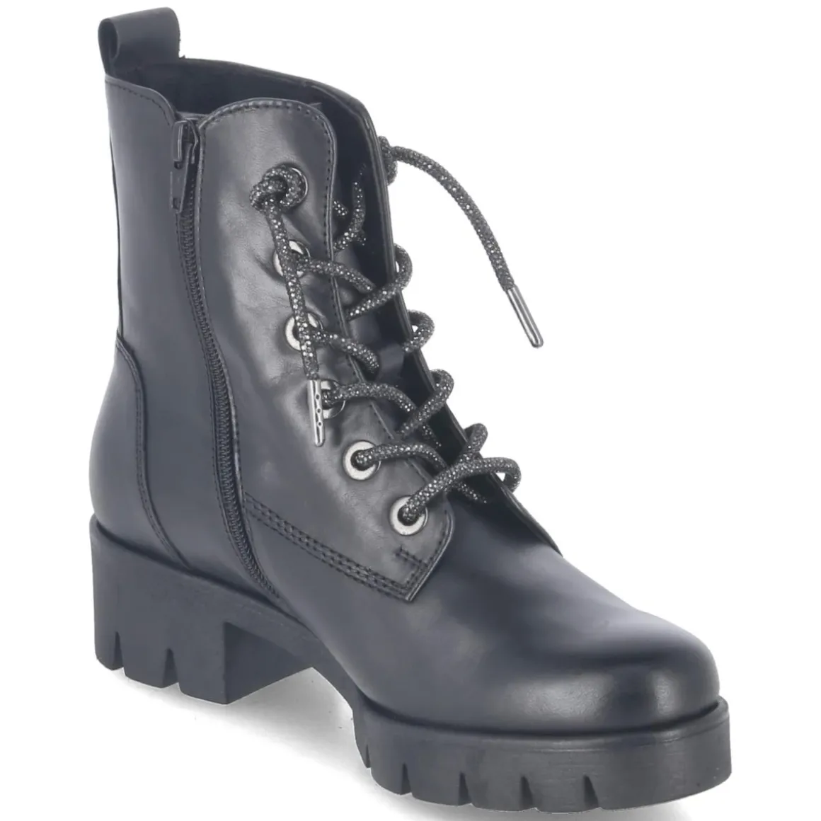 Schnürstiefeletten - schwarz(Se.Strass)