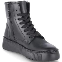 Schnürstiefeletten - schwarz