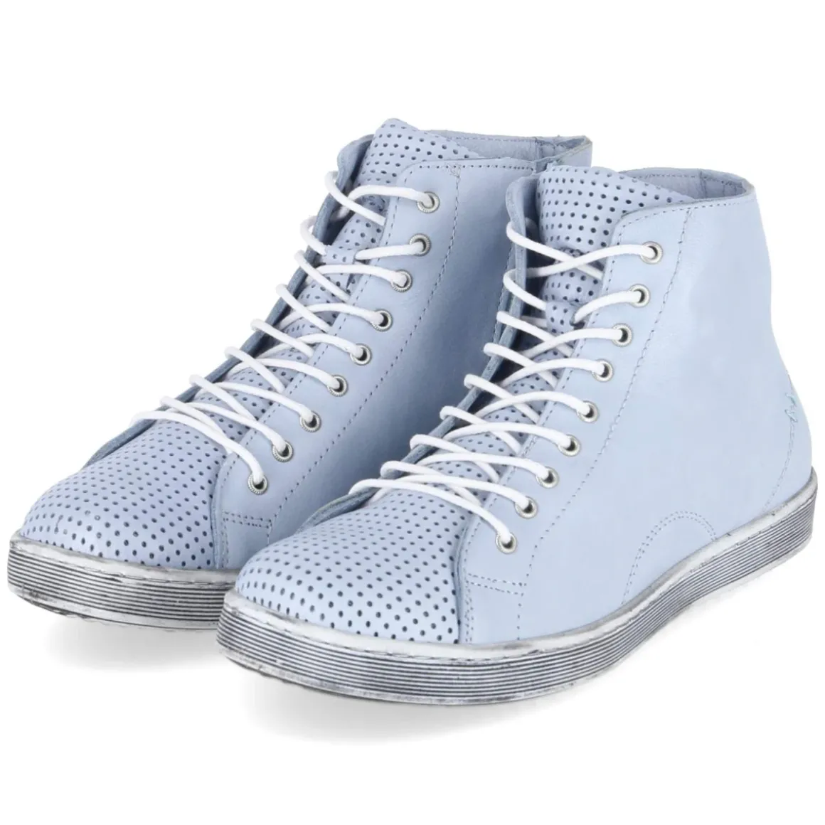 Schnüstiefeletten - pastellblau