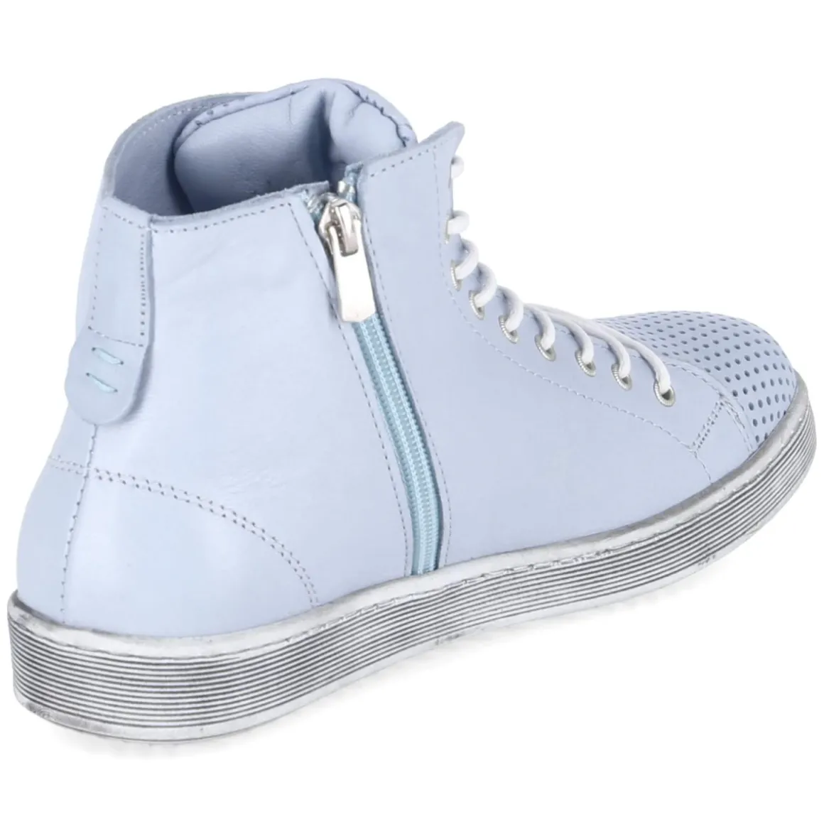 Schnüstiefeletten - pastellblau