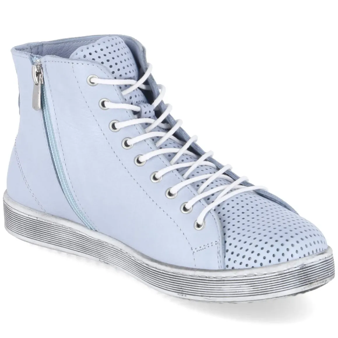 Schnüstiefeletten - pastellblau