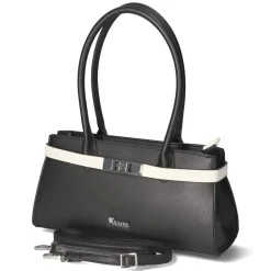 Schultertasche - schwarz/weiß