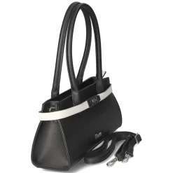 Schultertasche - schwarz/weiß