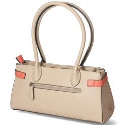 Schultertasche - taupe/coral