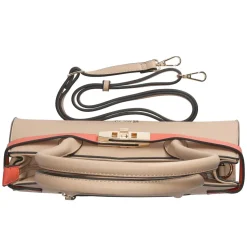 Schultertasche - taupe/coral